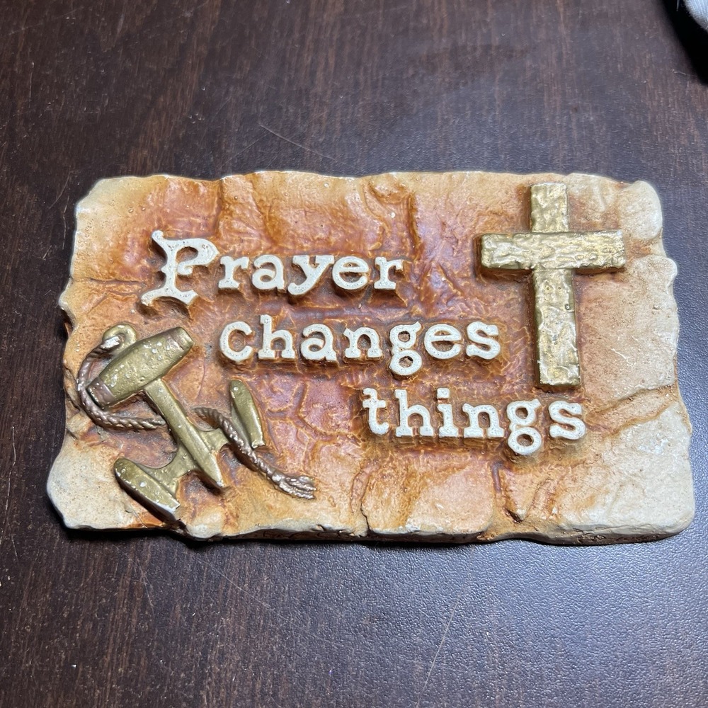 1939 Vintage Christian Wall Plaque "Prayer Changes Things" Oswego‎ IL *READ